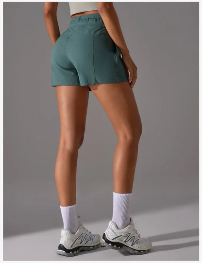 Drawstring Loose Fit Yoga & Fitness Shorts with Pockets