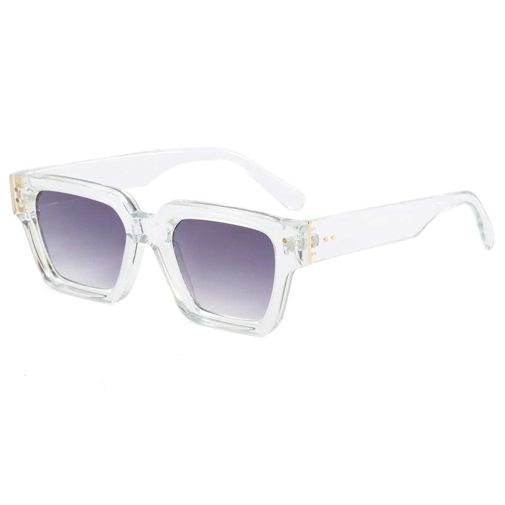 Retro Chunky Square Cat Eye Sunglasses - UV400 Protection