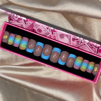 Handmade Pink Gel Press-On Nails - Custom Decoration Design (Wholesale Available)