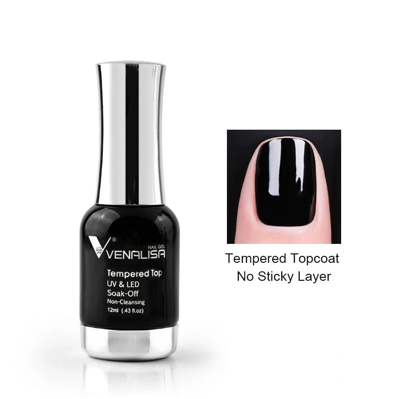 VENALISA Gel Nail Polish - No Wipe High Gloss Top Coat & Base Coat