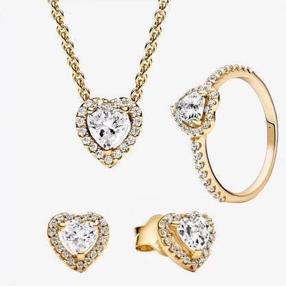 Sparkling Heart 925 Sterling Silver with Colorful Zircon