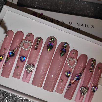 Handmade Acrylic Press-On Nails with Toe Nails Set