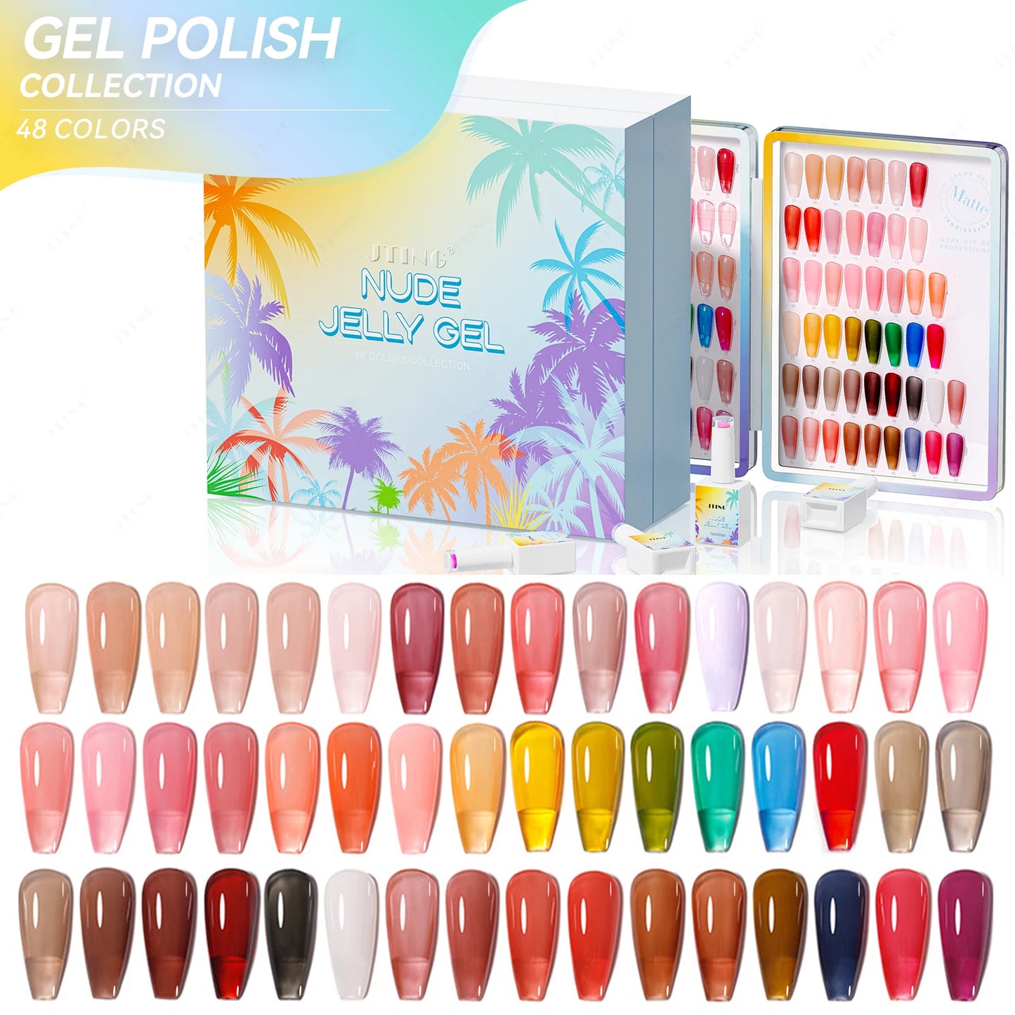 Jelly Gel Nail Polish with Neon & Nude Tones