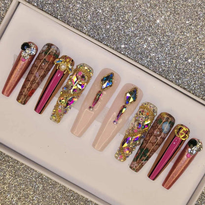 Handmade Acrylic Press-On Nails with Toe Nails Set