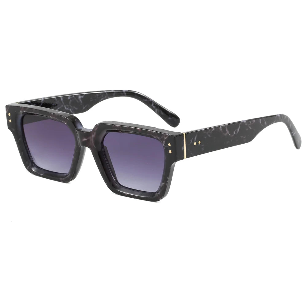 Retro Chunky Square Cat Eye Sunglasses - UV400 Protection