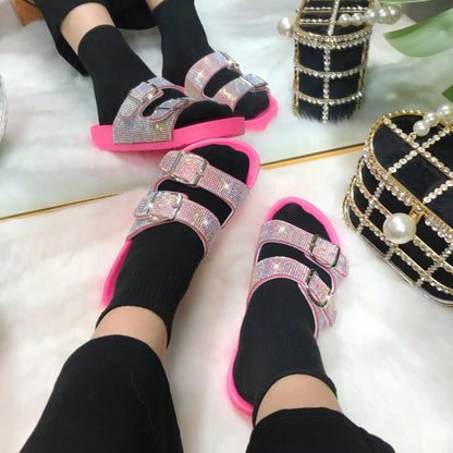 Rhinestone Bling Summer Slides