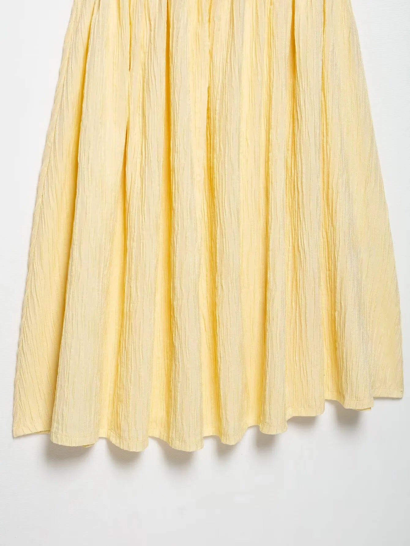 Textured Backless Square Neck Midi Dress