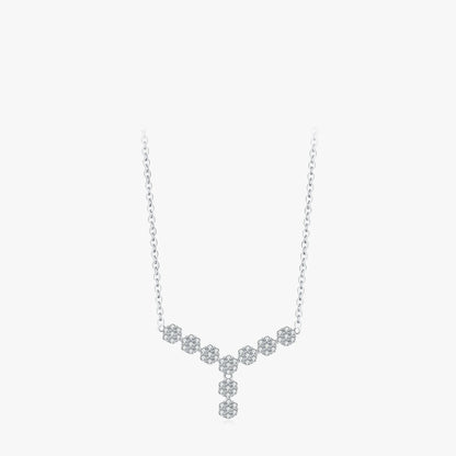 S925 Silver Jewelry Set - 4-Piece Diamond Flower Collection