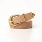 Women's Vintage PU Leather Belt - Alloy Buckle Design