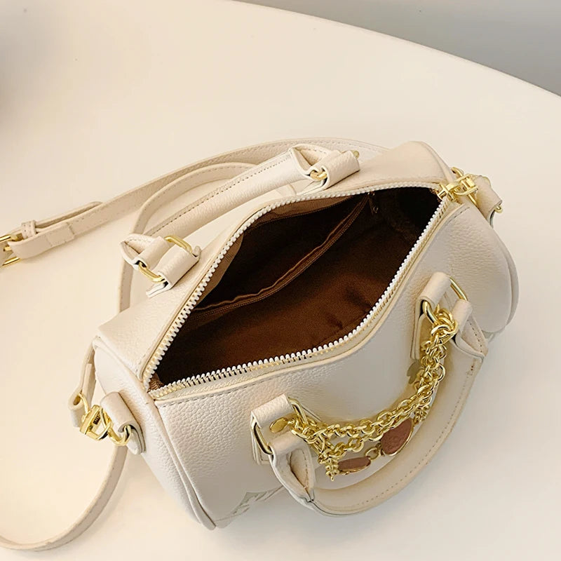 Designer Geometric Print Handbag - Versatile PU Leather Shoulder Bag