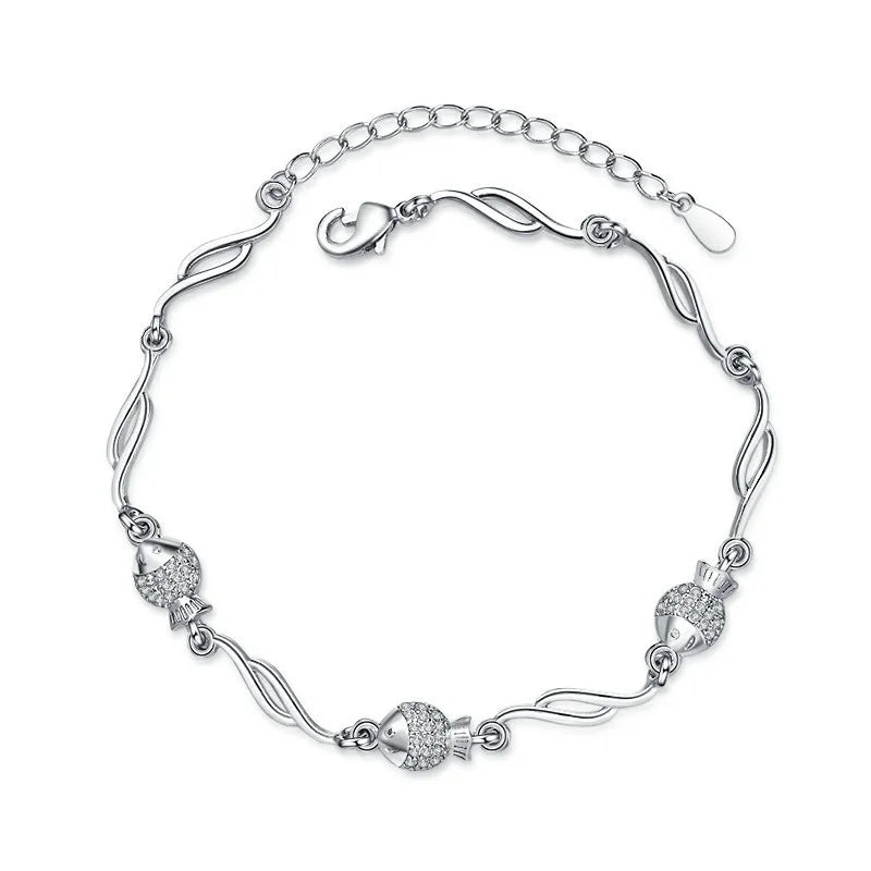 Moissanite Chain Link Bracelet 18K  Bracelet