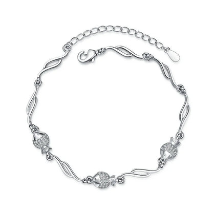 Moissanite Chain Link Bracelet 18K  Bracelet