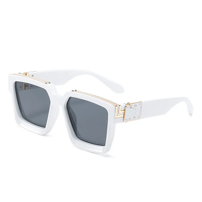 Oversized Square Sunglasses - Leopard Print UV400 Protection