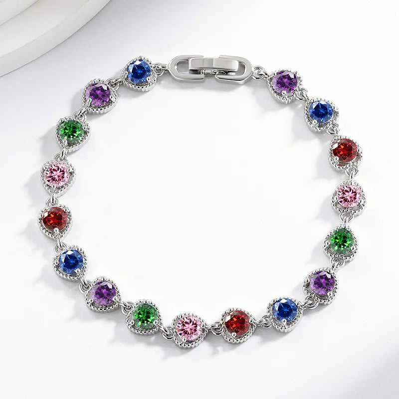 Moissanite Chain Link Bracelet 18K  Bracelet