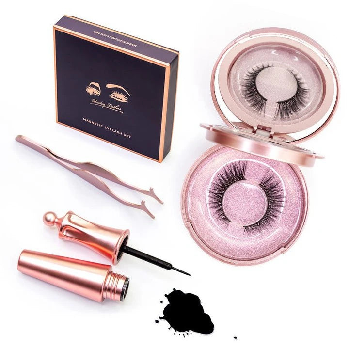 3D Magnetic Eyelashes Kit - Reusable False Lashes with Magnetic Eyeliner