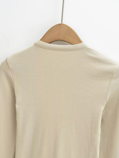 Women's Snake Bone Pattern Half Zip Shirt - Retro Long Sleeve Slim Fit Casual Top