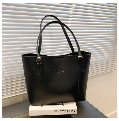 Korean Style Colorblock Tote Bag - Large Capacity Geometric Shoulder Bag