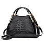 Large Crocodile Embossed Shoulder Capacity Retro Fashion Tote