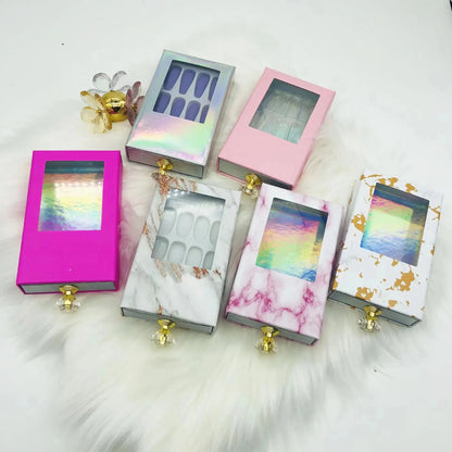 XL Glittery Rhinestone Press-On Nails - 50mm Long Full Cover Artificial Nails