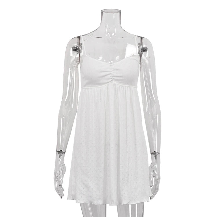 Side-Zip Spaghetti Strap Nightgown - Breathable Summer Sleepwear Dress