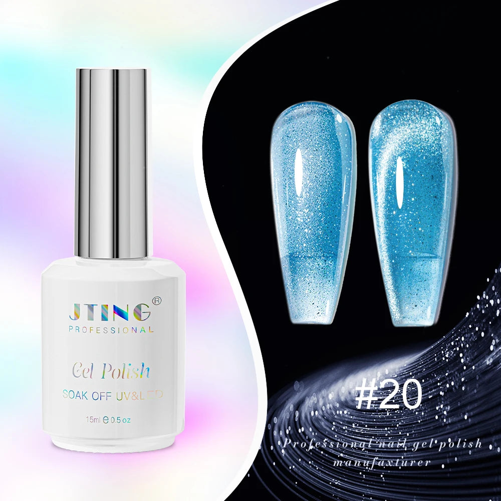 JTING Cat Eye Gel Nail Polish 24-Color Set with Magnet - Complete Collection Kit