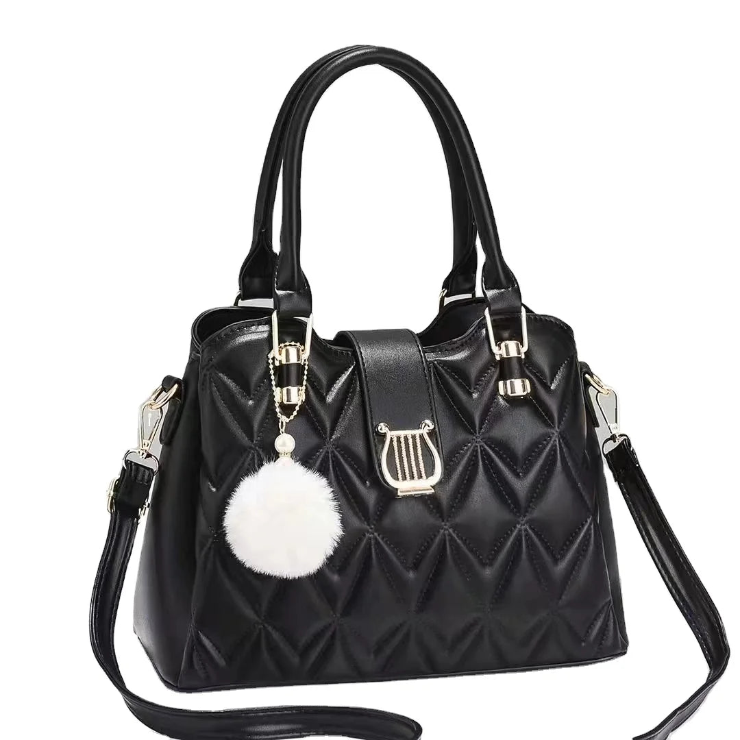 Fashion Leather Shoulder Bag - Bucket Style Crossbody Handbag