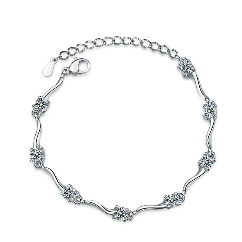 Moissanite Chain Link Bracelet 18K  Bracelet