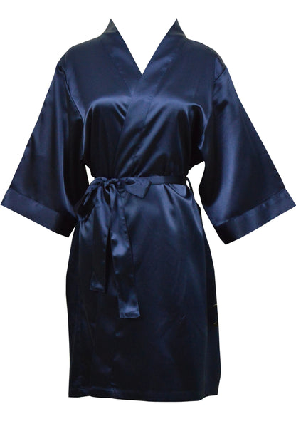 Women's Satin Kimono Robe - Short Silk Bridal Bridesmaid Wedding Robe