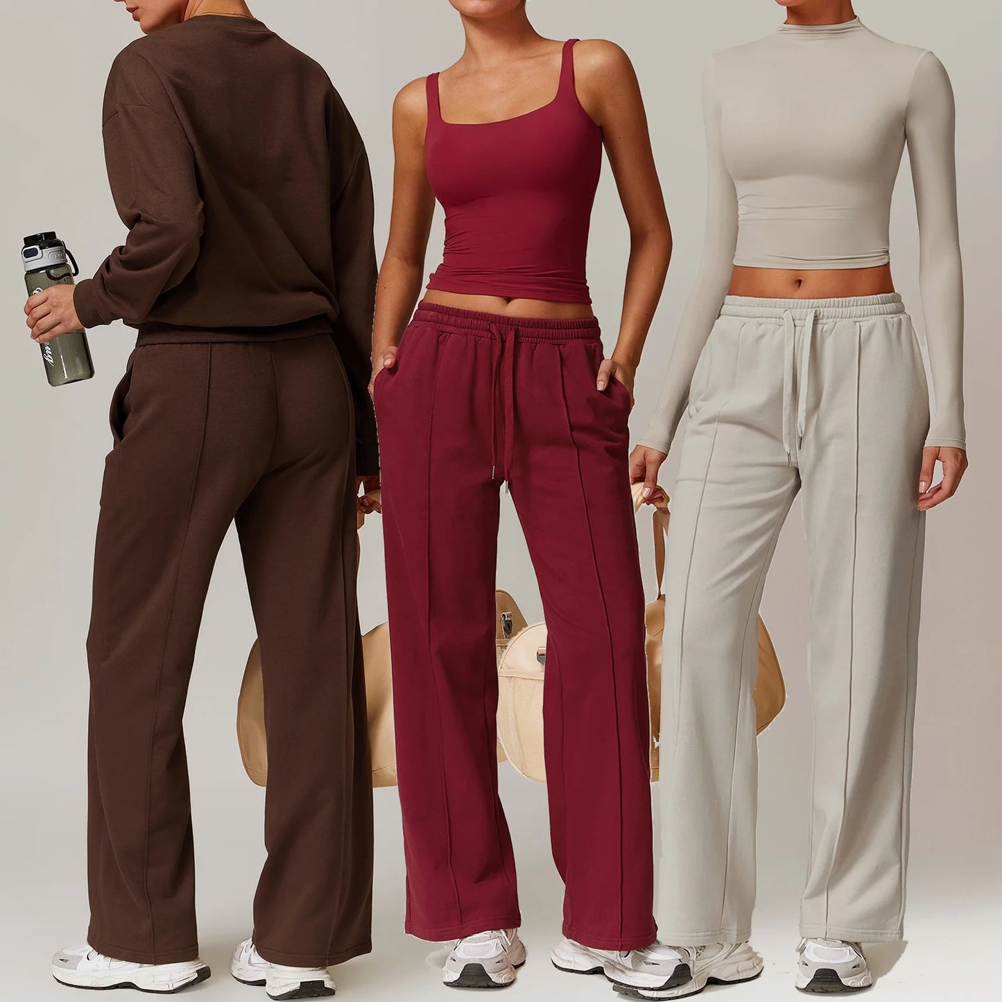 2-Piece Athletic High Waist Joggers & Sports Bra
