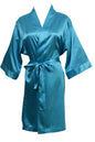Women's Satin Kimono Robe - Short Silk Bridal Bridesmaid Wedding Robe