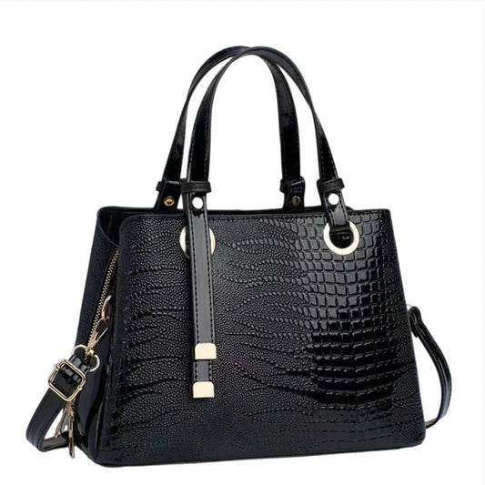 Retro Crocodile Embossed Messenger Handbag