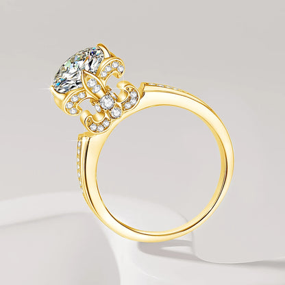 2 Carat Moissanite Engagement Ring - 925 Sterling Silver VVS1 Lab Diamond Ring