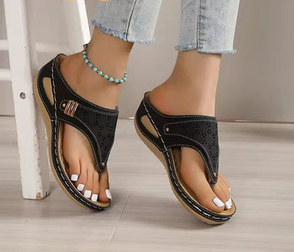 Women's Wedge Heel Flip Flop Sandals - Thick Bottom Platform Slippers
