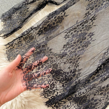 Lace Two Piece Set - Solid Color Autumn Tops