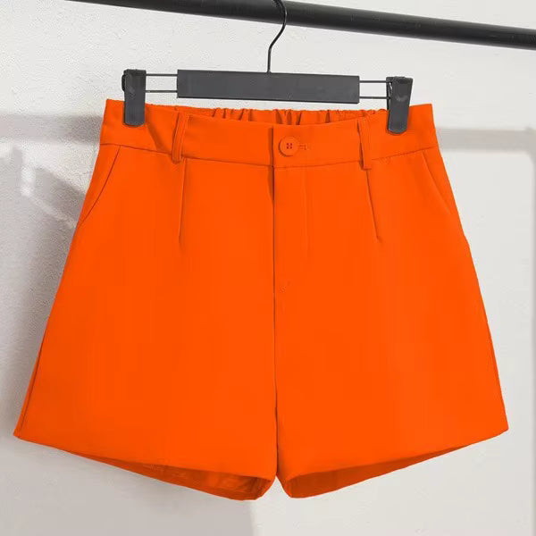 High Waist Printed Shorts - Wide Leg Casual A-Line Shorts for Women