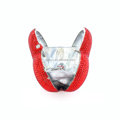 Heart Shape Crystal Clutch Bag - Handmade Evening Purse for Weddings & Parties