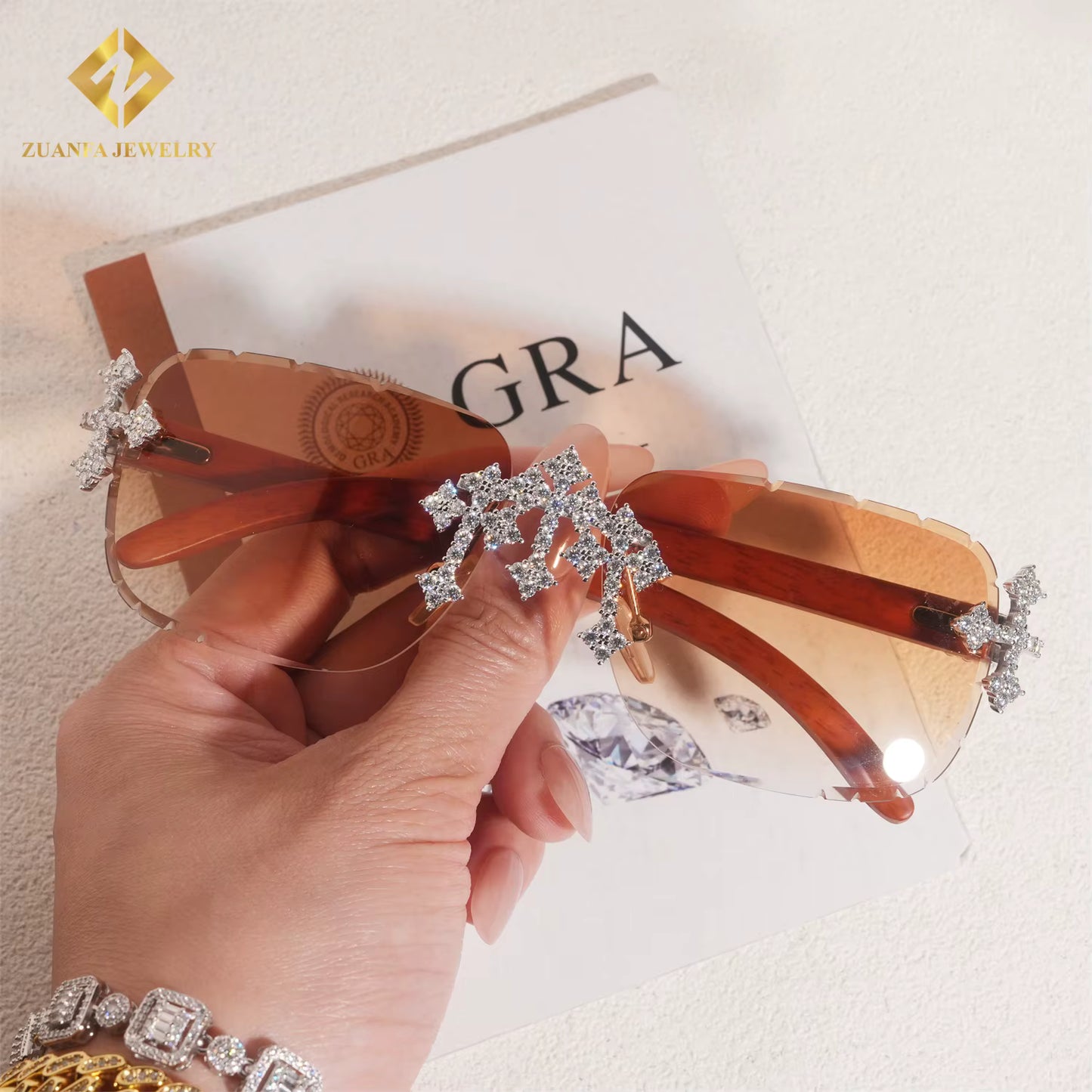 Moissanite Iced Out Glasses - VVS Diamond Hip Hop Sunglasses