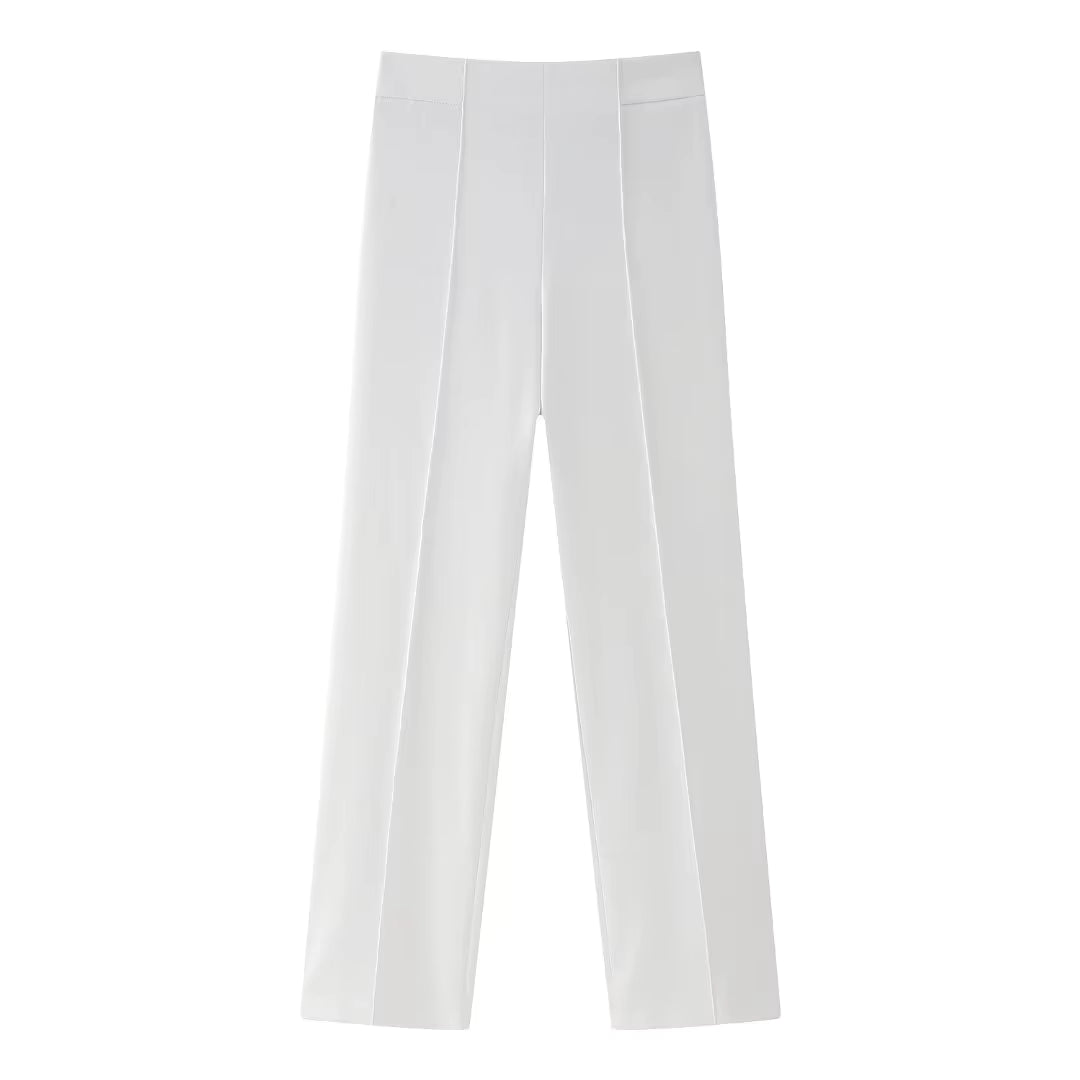 Retro High Waist Zipper Pants - Loose Fit Trousers